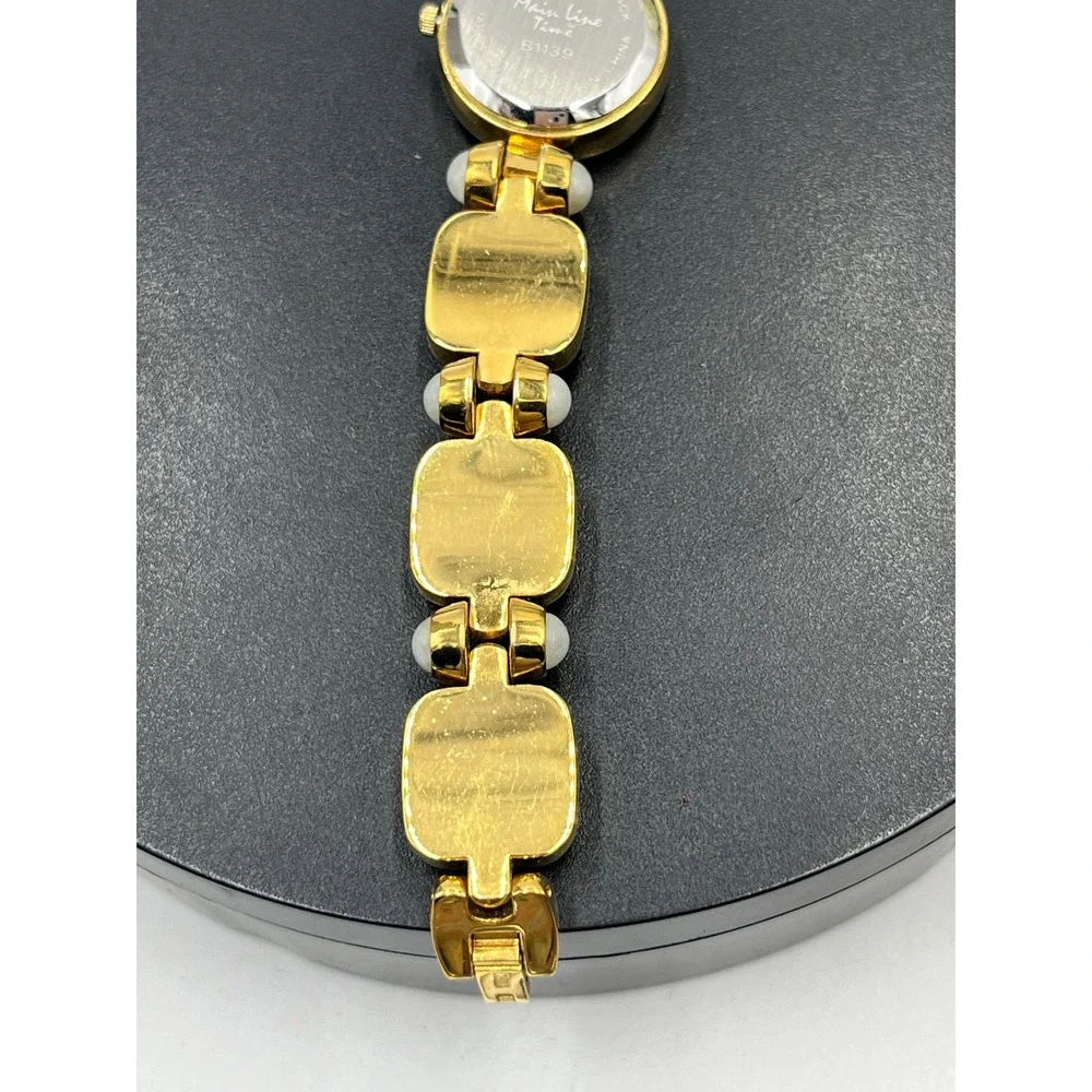 Main Line Time Green‎ Blue Jadeite Stone Mother of Pearl Bracelet wrist Watch